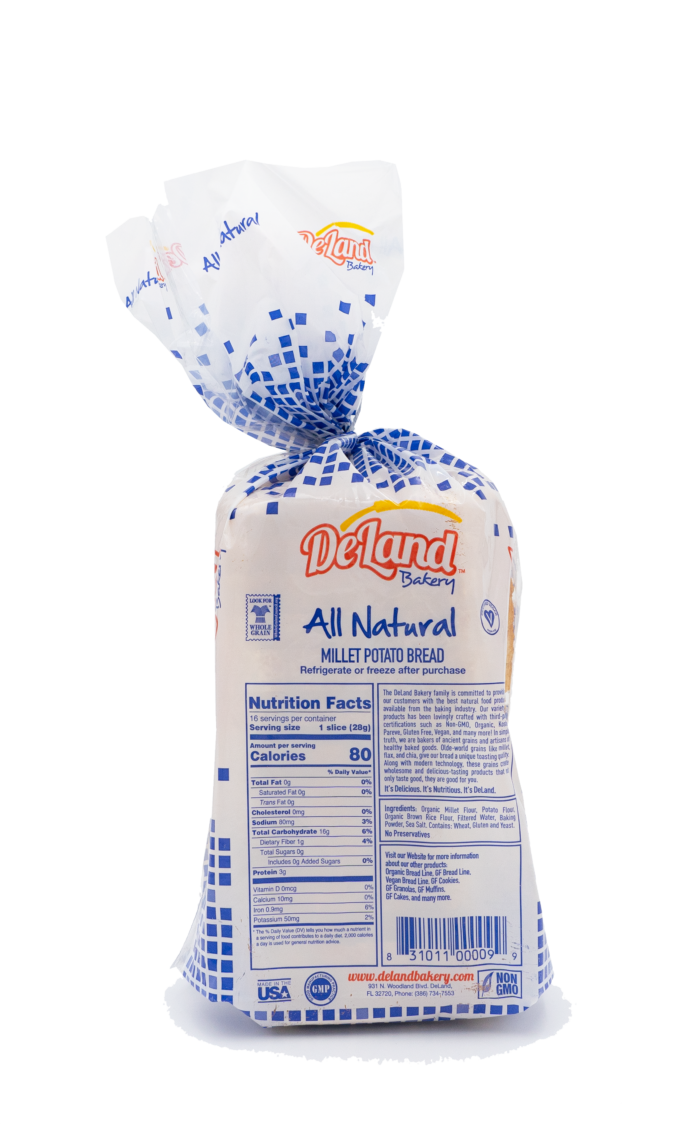 All Natural Millet Potato Bread Back - Simple Ingredients - Millet Based