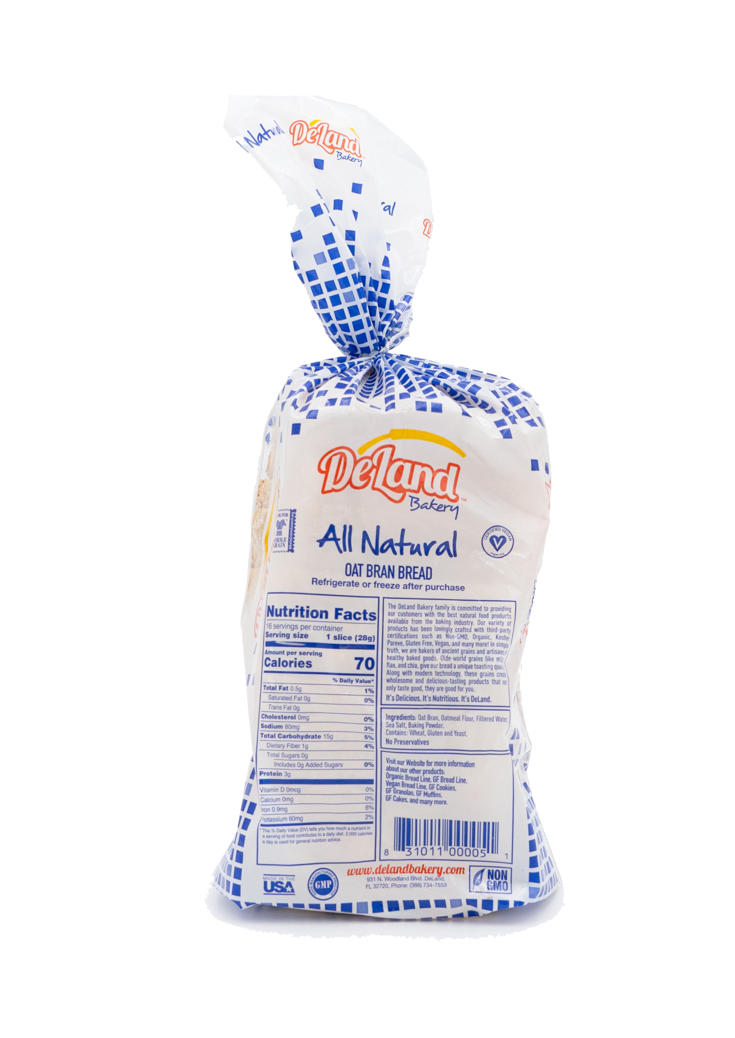 All Natural Oat Bran Bread DeLand Bakery