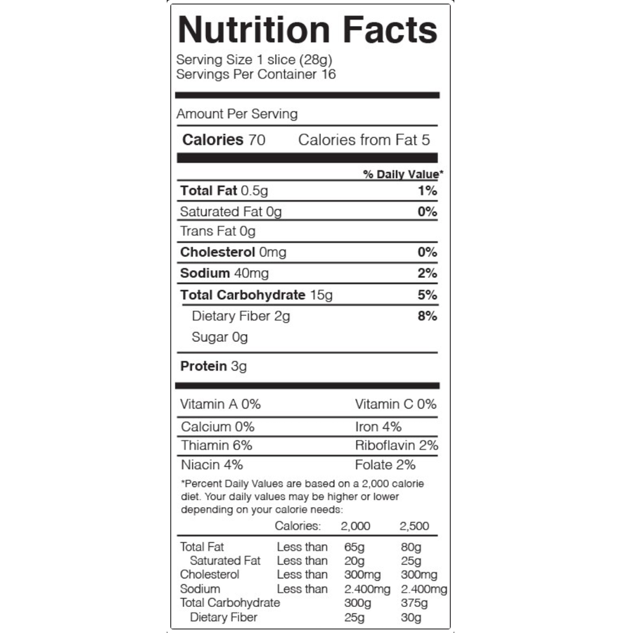 All Natural Oat Bran Bread DeLand Bakery