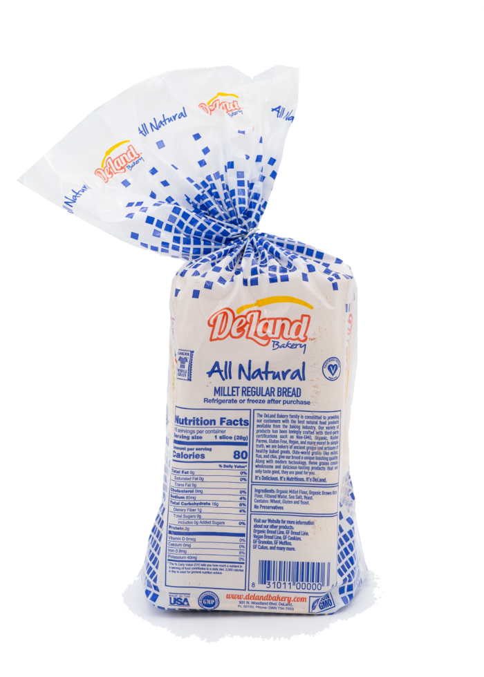 All Natural Millet Regular Bread Back - Simple Ingredients - Millet Based